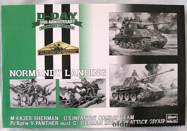 Hasegawa 1/72 Normany Landing M-4(A3E8) Sherman - US Infantry and Accessories - Panzer V Panther G - German Combat Infantry Group and Accessories, MT101 plastic model kit
